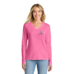 Port & Co™ Women's Long Sleeve Fan Favorite™ V-Neck Tee - Image 7