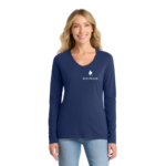 Port & Co™ Women's Long Sleeve Fan Favorite™ V-Neck Tee - Image 5