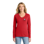 Port & Co™ Women's Long Sleeve Fan Favorite™ V-Neck Tee - Image 11