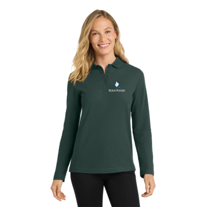 Port Authority® Women's Silk Touch™ Long Sleeve Polo - Image 4